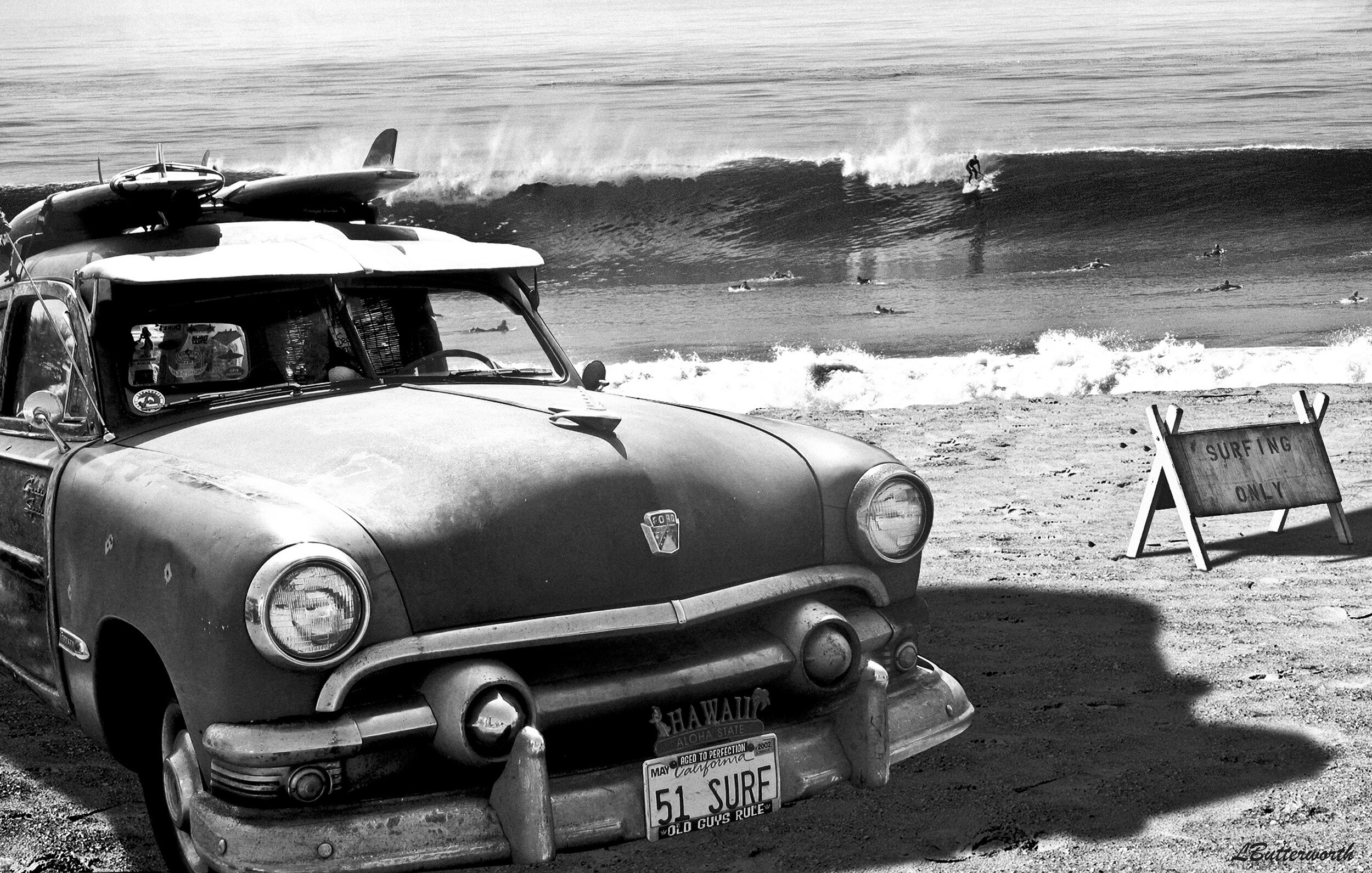 Vintage Car Surf Beach