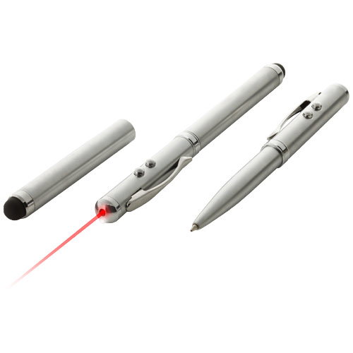 4-i-1 laserpointer, stylus, lygte og kuglepen med logo
