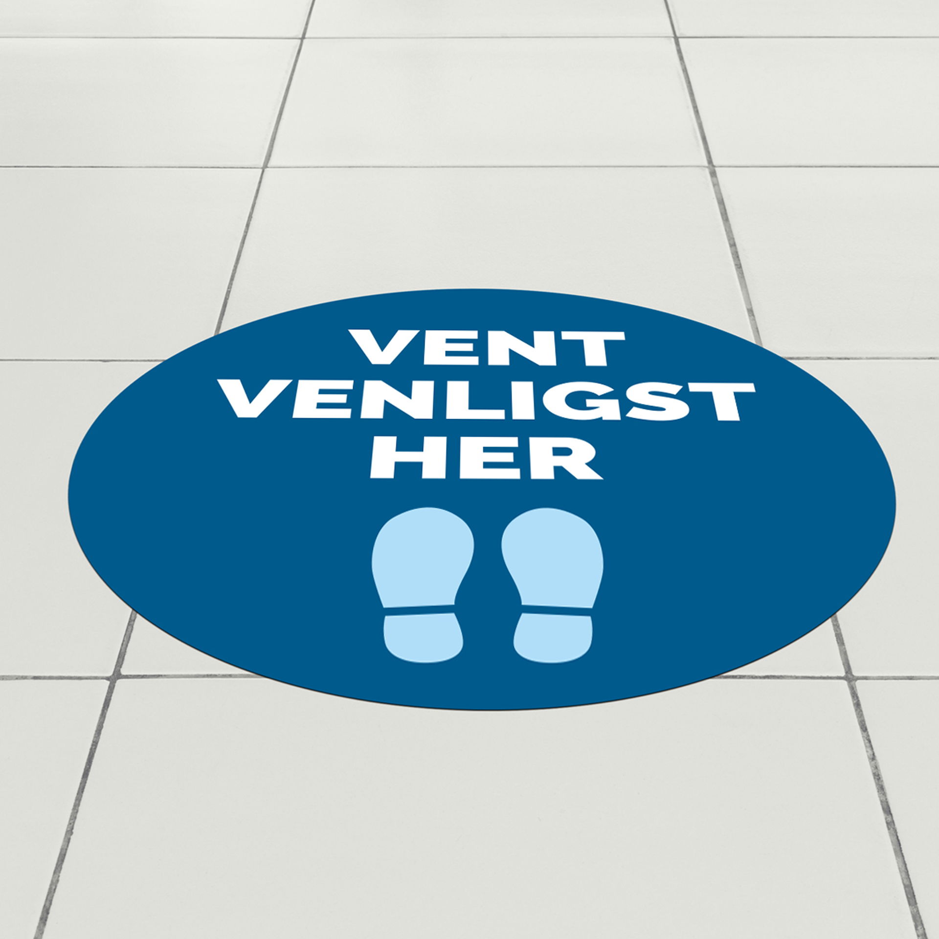 Vennligst vent her - gulvfolie