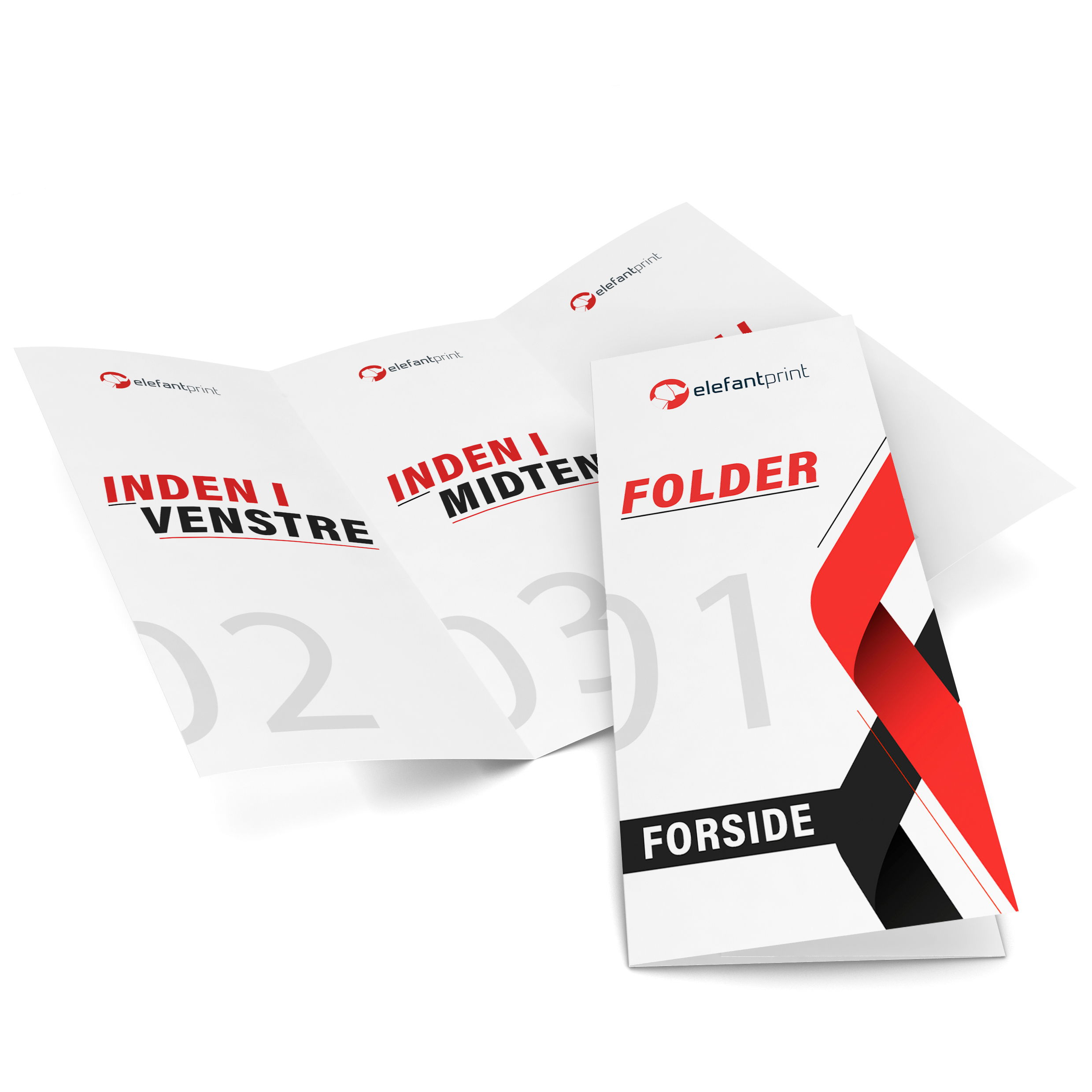 3-fløjet folder med rullefals