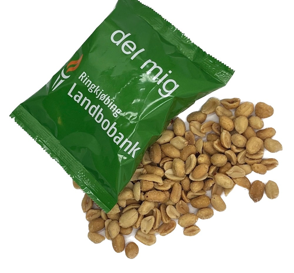 Saltede Peanuts i pose med logo