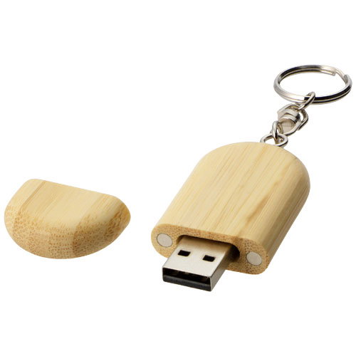 USB stik i træ med logo