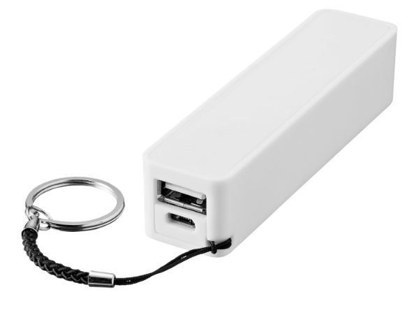 Powerbank med nøglering med logo 2000 mAh
