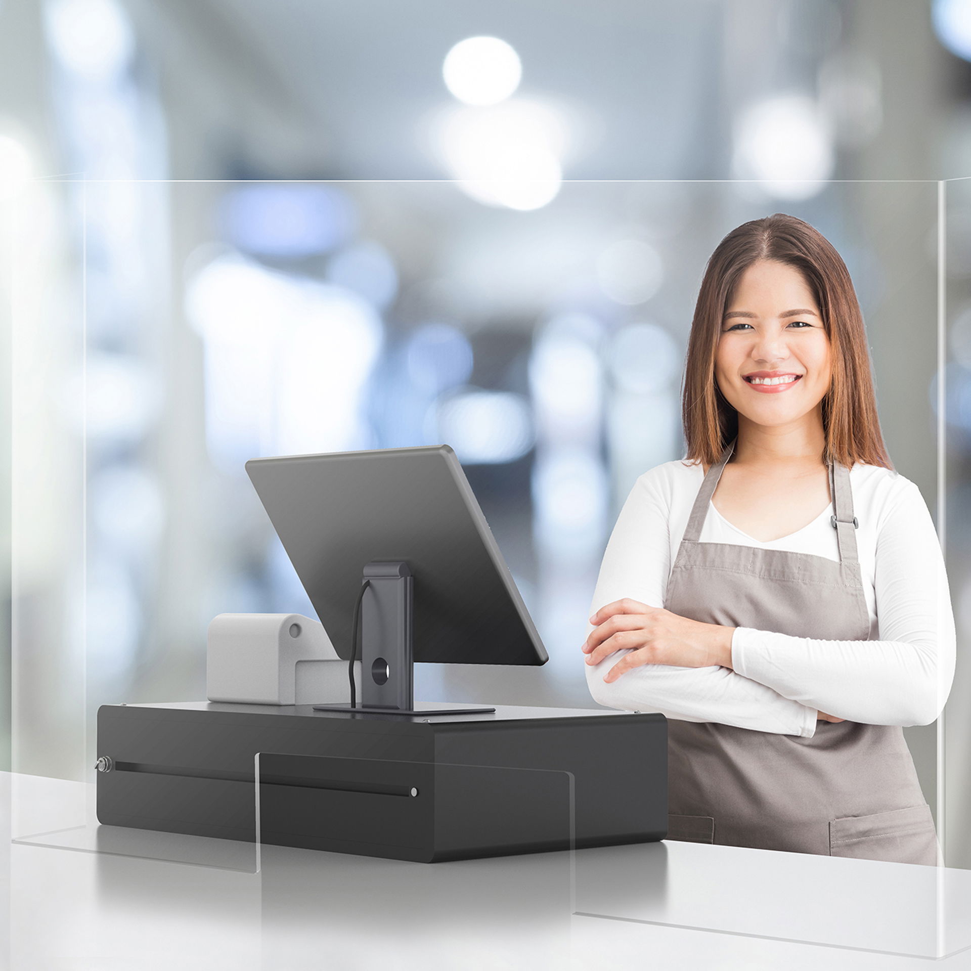 Akryl-pleksiglass bordskjerm til skrivebord