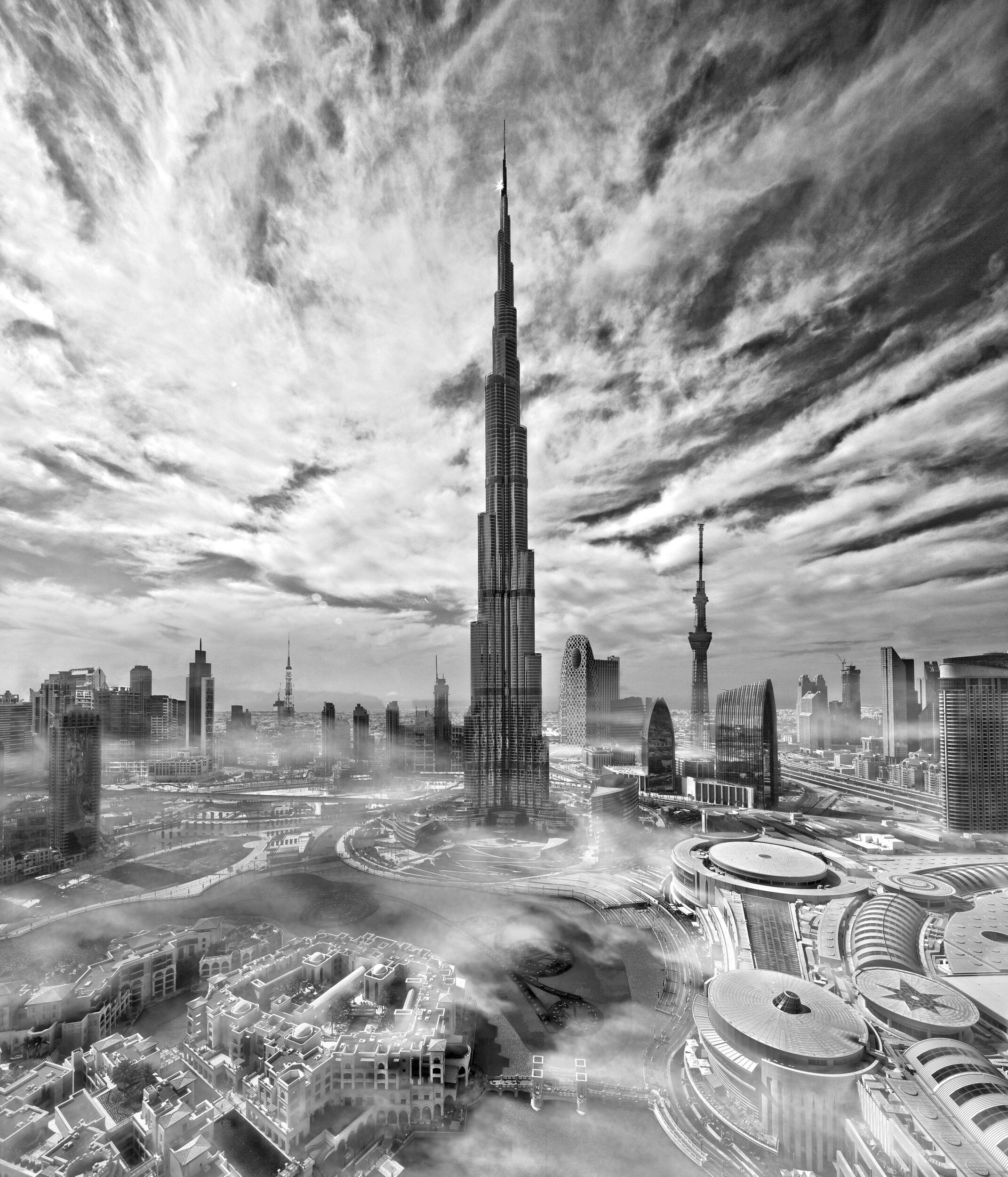 Misty Dubai Skyline