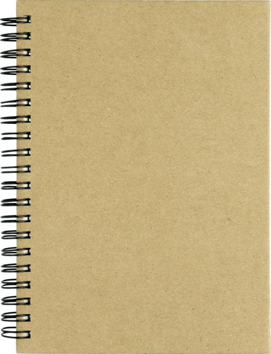 A6 spiral notesbog af genbrugsmaterialer med logo