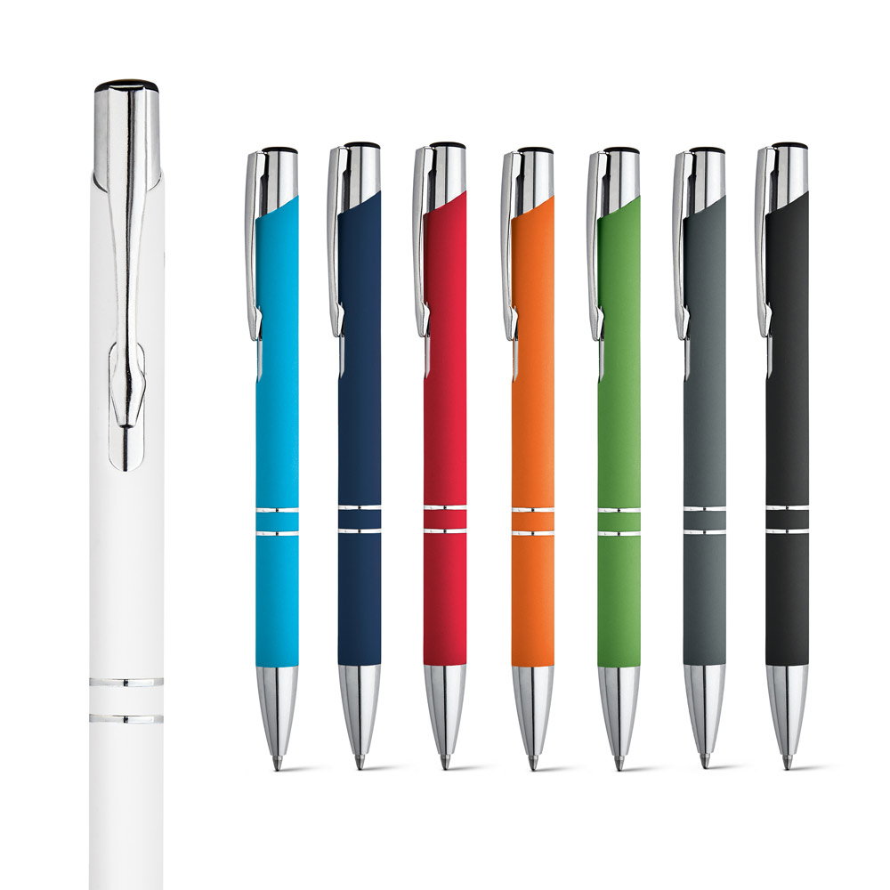 Beta Soft kuglepen i aluminium med gummi finish