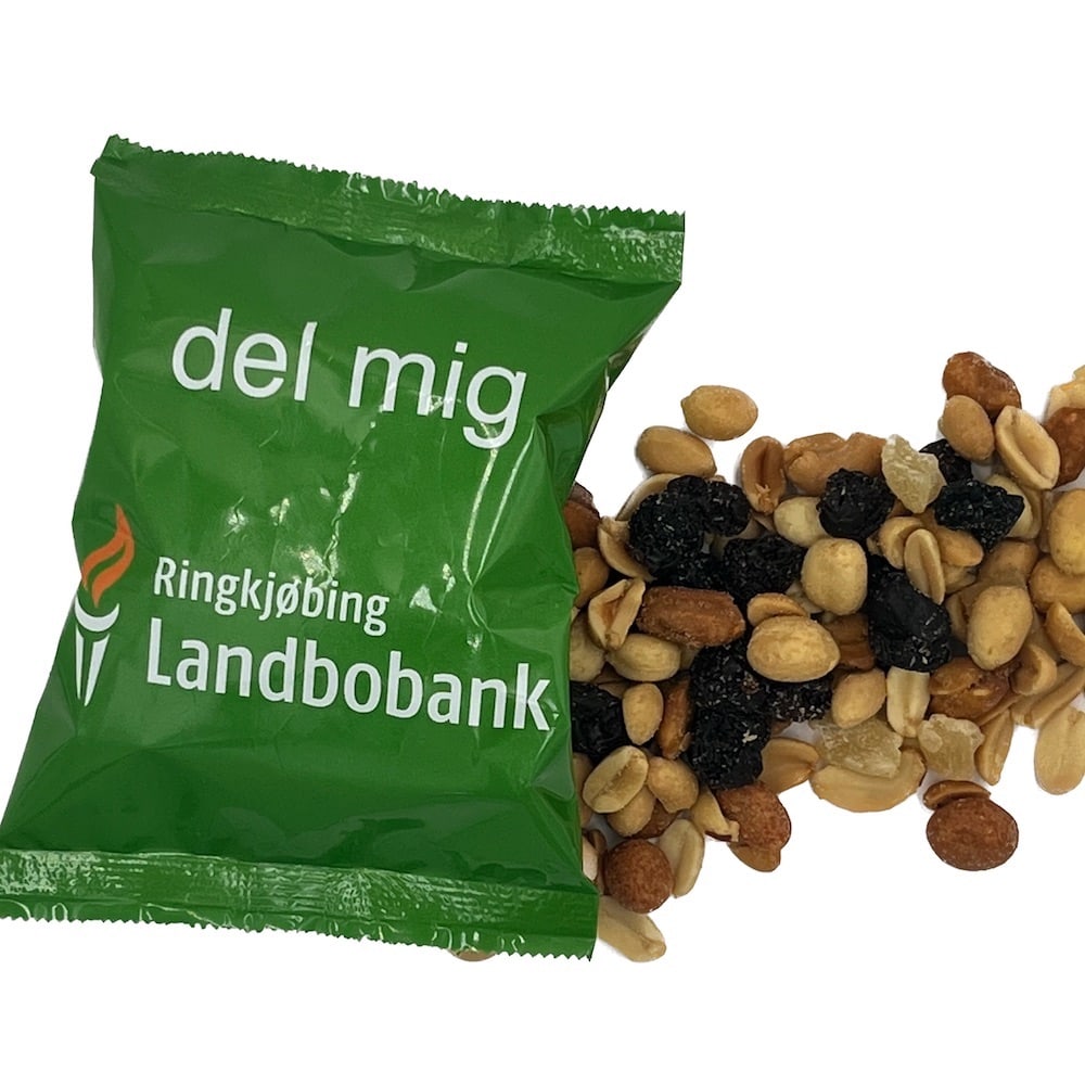 Nødder i pose med logo