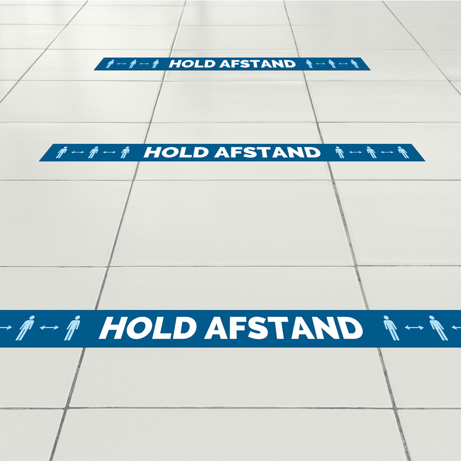 Hold avstand – gulvfolie linje