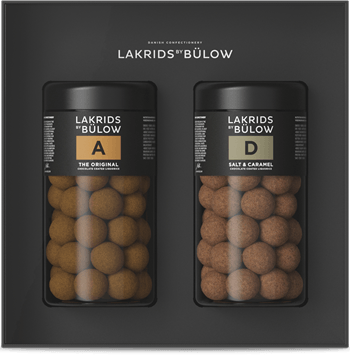Lakrids By Bülow Black Box med 2 regular dåser, 590 gr. i alt