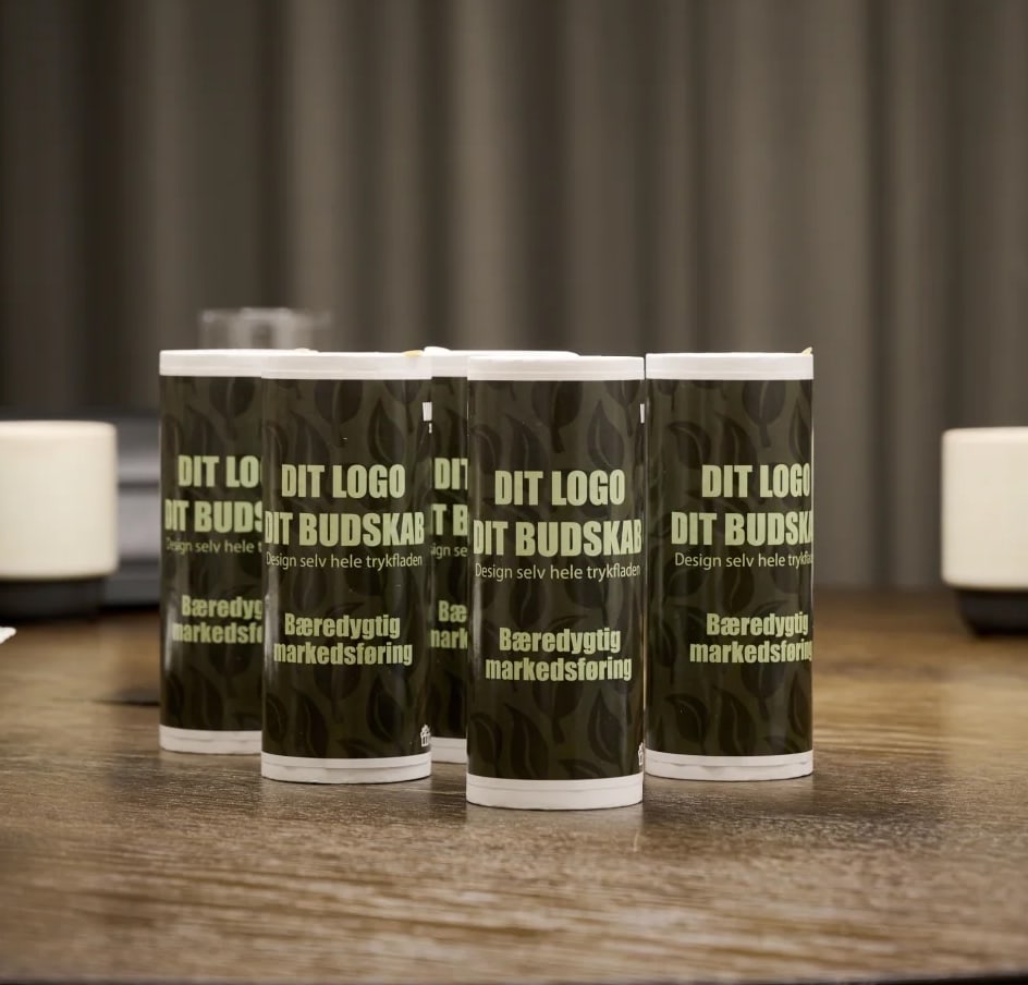 Logovand i paprør 250 ml. i eget design