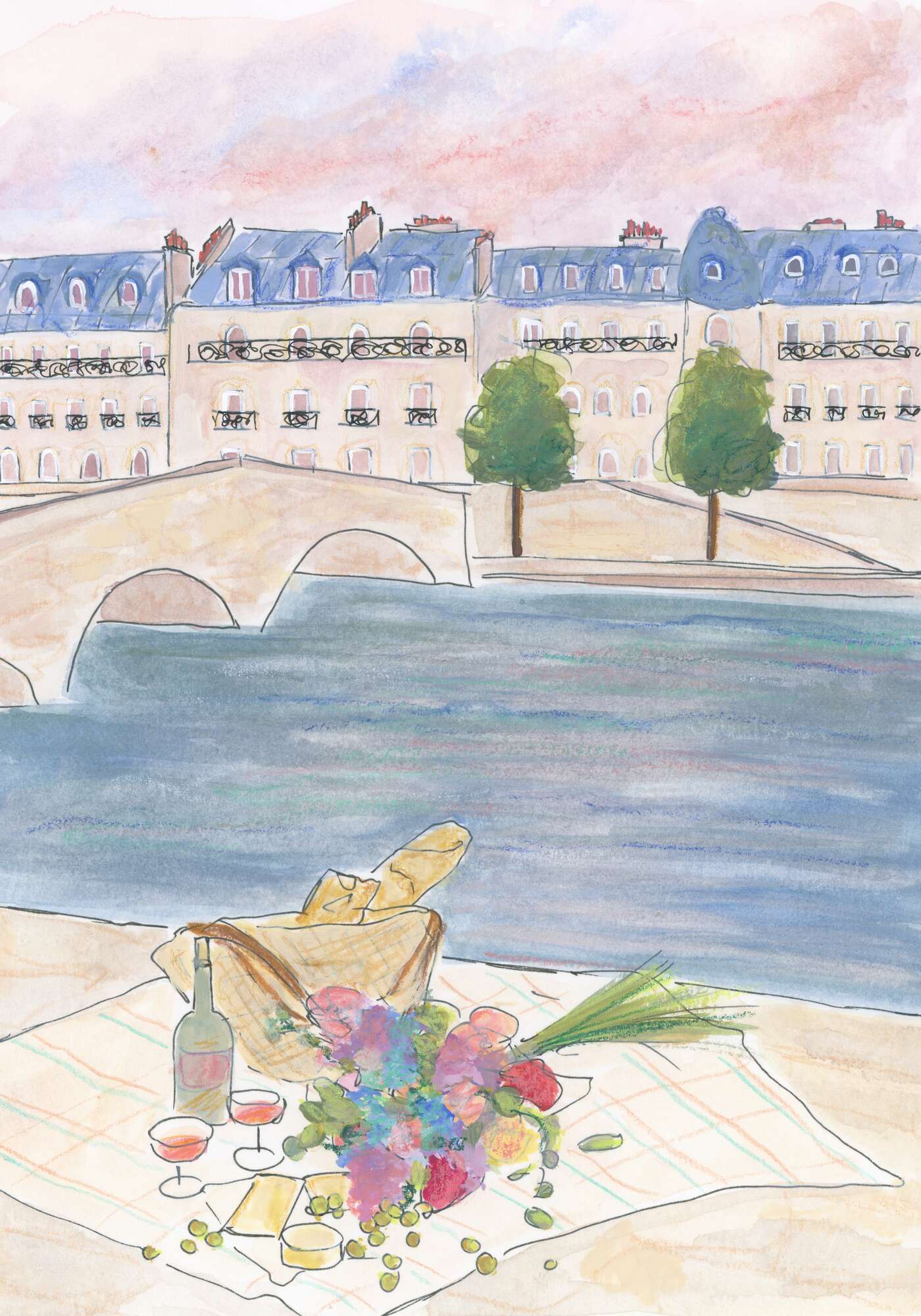 Paris Picnic At the Seine