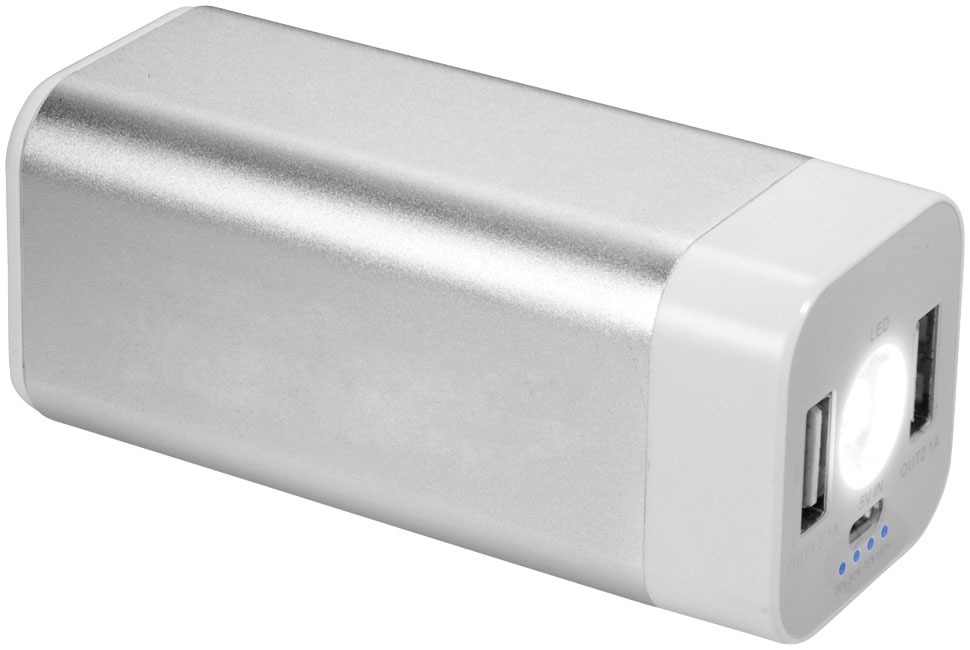 Mega Volt Powerbank med tryk og lys, 8000 mAh