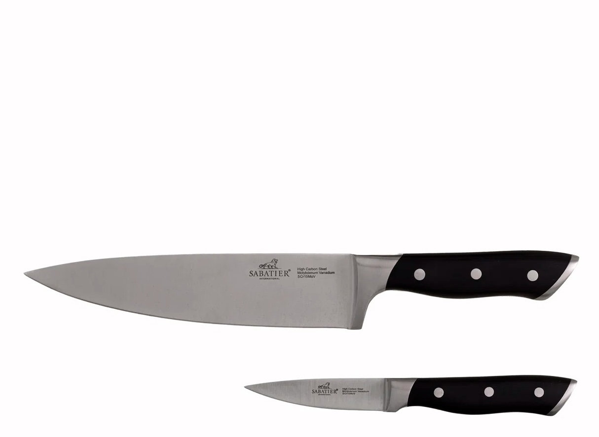 Lion Sabatier knivsæt med logo med kokkekniv og urtekniv