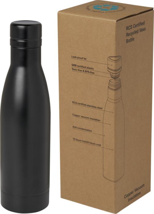 Vasa RECYCLED kobber isoleret flaske med tryk, 500 ml.