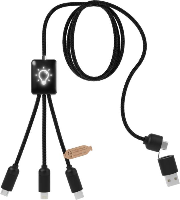 SCX C28 5-i-1 universal oplader kabel med lysende logo